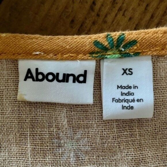 NEW Nordstrom Abound Orange Asterisk Floral Linen Print Camisole Top Size XS - Picture 6 of 8